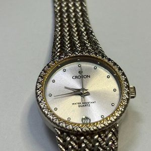 Vintage Croton Wrist Watch Silver tone Quartz water resistant Japan